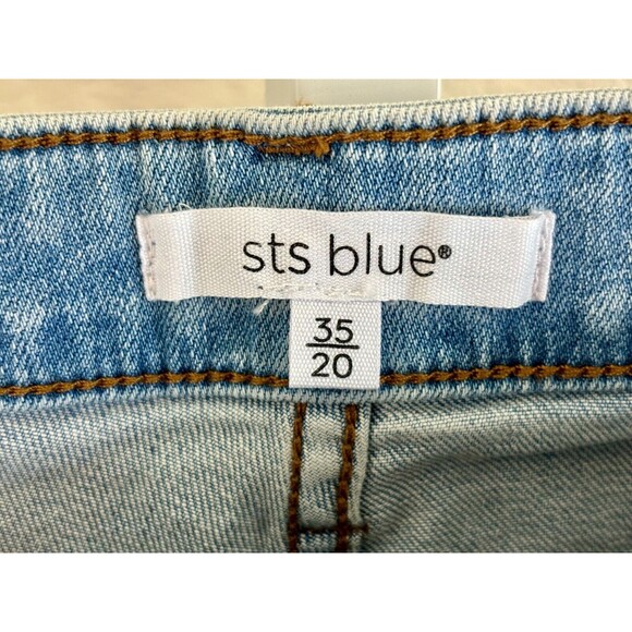 STS BLUE Molly Womens Blue Jean Denim Shorts Size 35 / 20 High Waist‎ Distressed - Picture 8 of 11